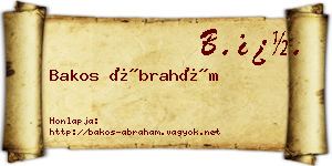 Bakos Ábrahám névjegykártya