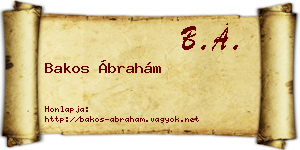 Bakos Ábrahám névjegykártya